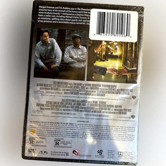 DOUBLE FEATURE THE SHAWSHANK REDEMPTION GREEN MILE TOM HANKS DVD MOVIE SEALED WB - Picture 2 of 4